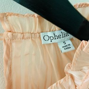 Brand new silky rose shirt - sheer with built in tank